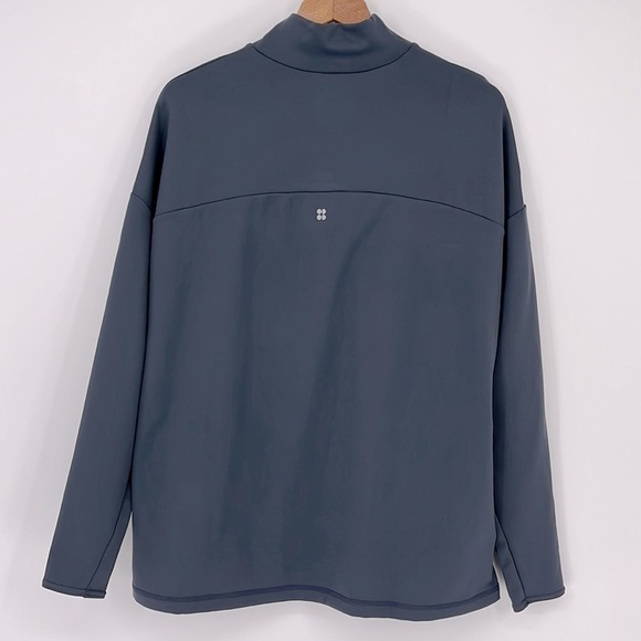 Sweaty Betty Eco Thermal Mock Neck Oversized Sweatshirt Naval Gray Small NWT! - Picture 8 of 10